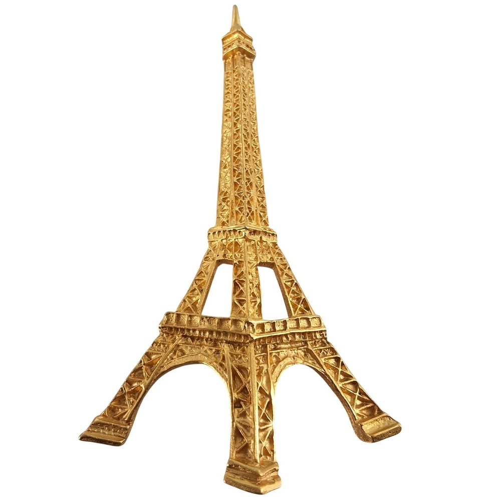 Vintage Gold Tone Eiffel Tower Brooch 3.5" Paris France Souvenir Travel Pin